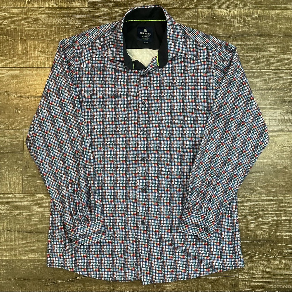 Tom Baine Men’s Multicolor Button Down Shirt